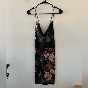 Pink Floral Silk Mini Dress
